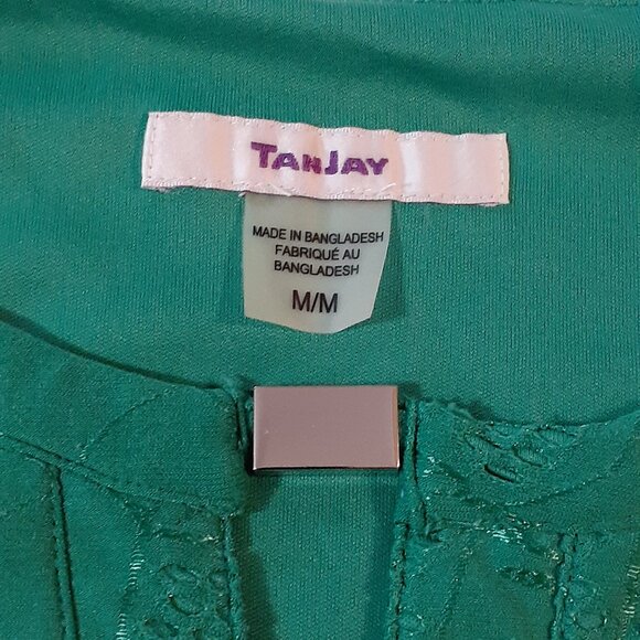 TanJay Emerald Green Top, Size M - Picture 2 of 3